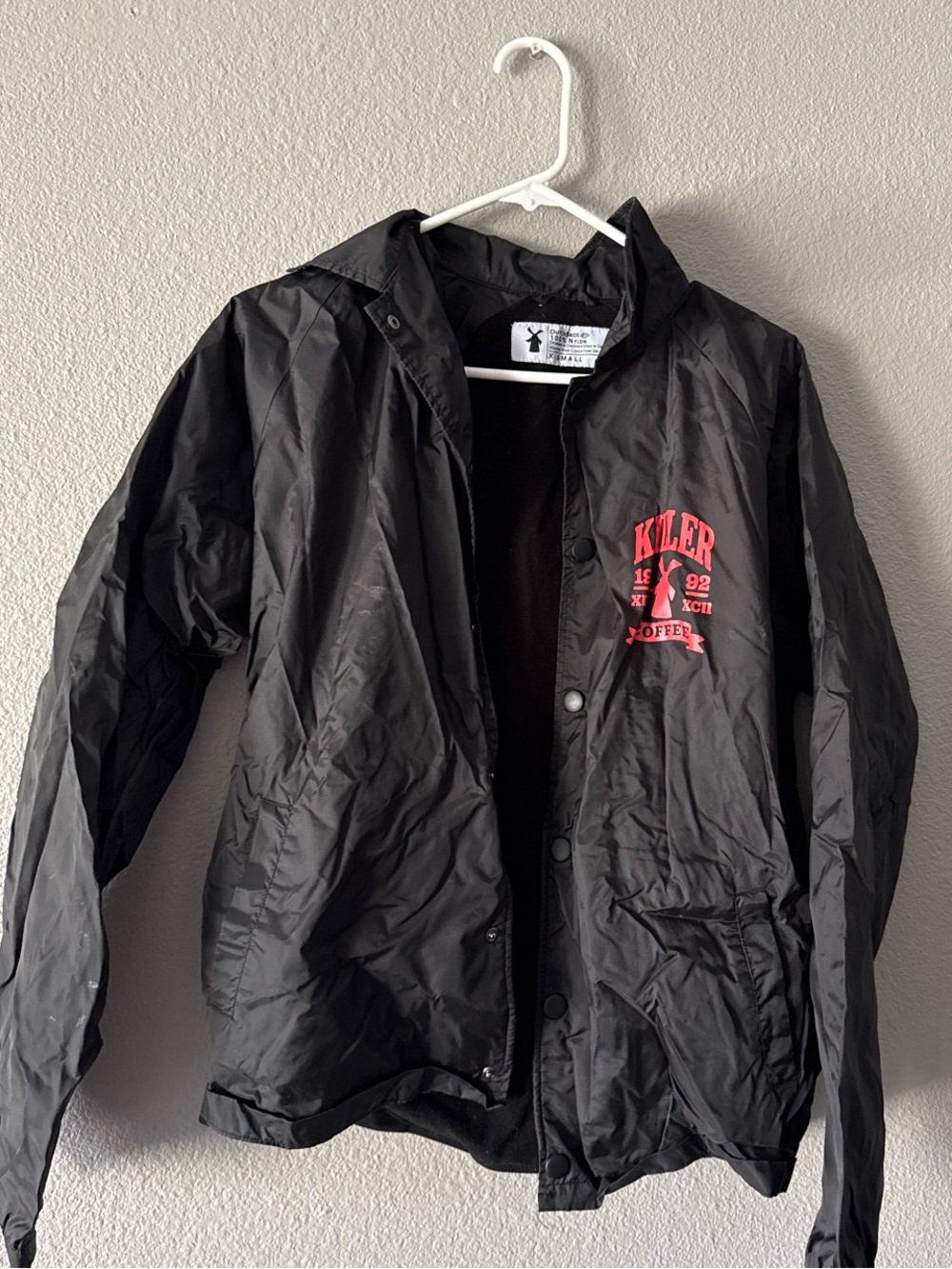 Dutch Bros Black Windbreaker with Red Logo